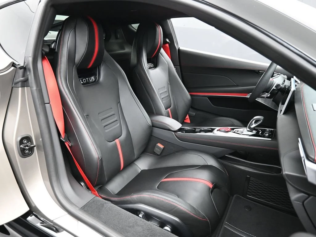 2026 Lotus Emira Turbo SE interior, seats, Black Leather with Red Accents