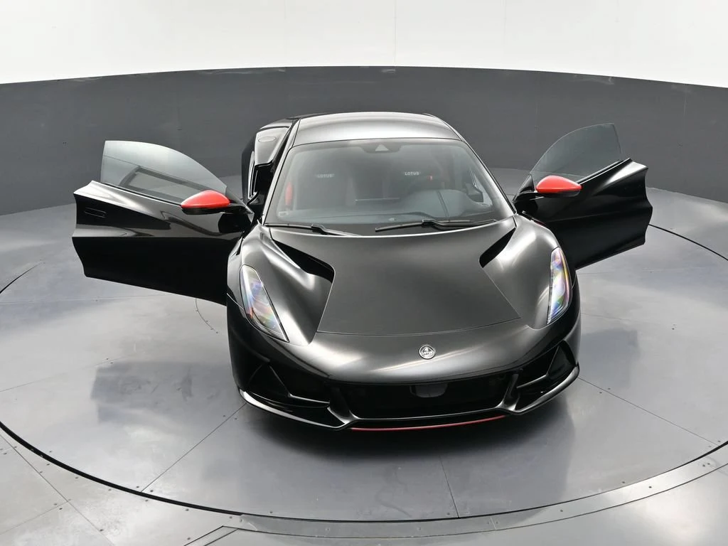 2026 Lotus Emira V6 SE Racing Line for sale, front three-quarter view, Black