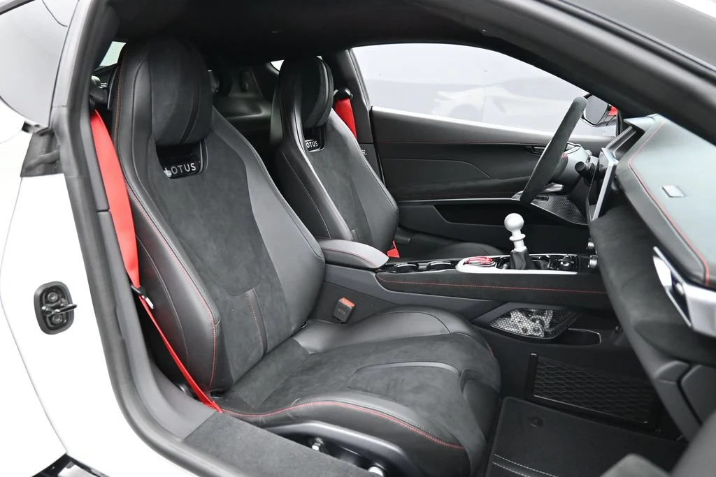 2026 Lotus Emira V6 SE Racing Line interior, seats, Black with Red Accents