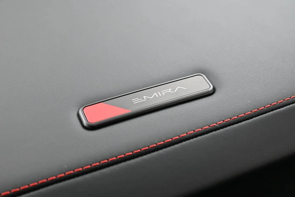 2026 Lotus Emira V6 SE Racing Line interior, door sill, Black with Red Accents