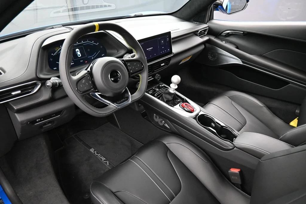 2026 Lotus Emira V6 SE interior, Black with Yellow Accents