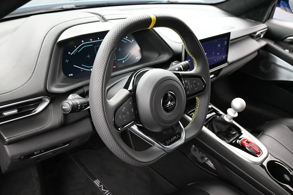 2026 Lotus Emira V6 SE interior, Black with Yellow Accents