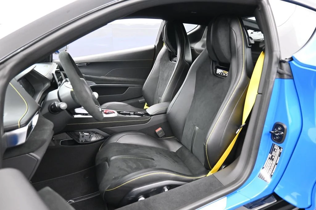 2026 Lotus Emira V6 interior, seats, Black with Yellow Stitch