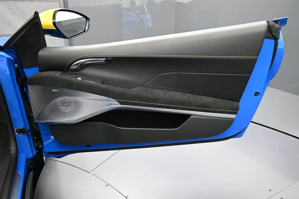 2026 Lotus Emira V6 interior, door panel, Black with Yellow Stitch