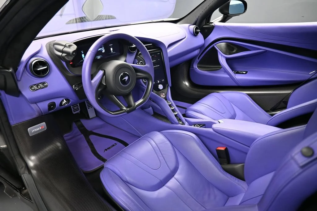 2024 McLaren 750S Spider interior, Purple