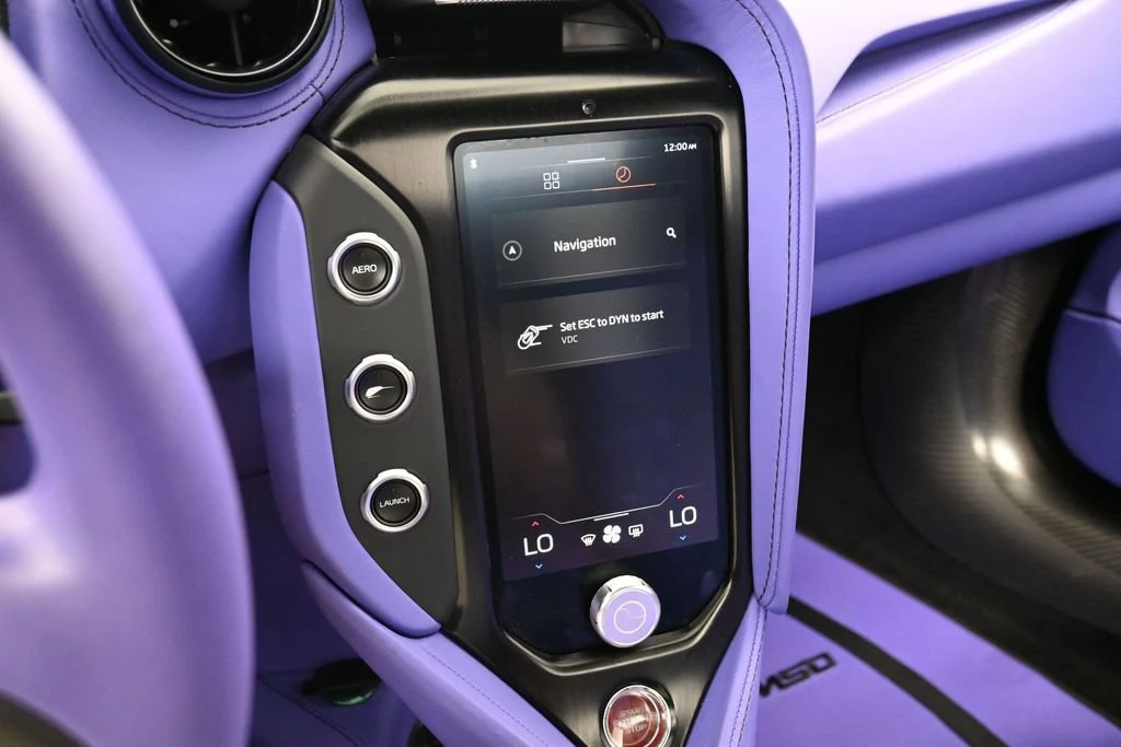 2024 McLaren 750S Spider interior, Purple