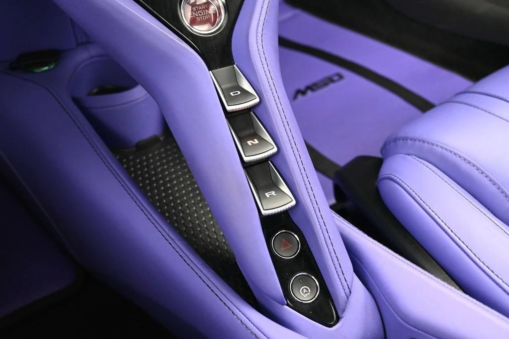 2024 McLaren 750S Spider interior, Purple