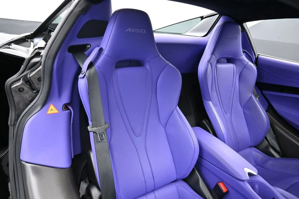2024 McLaren 750S Spider interior, seats, Purple