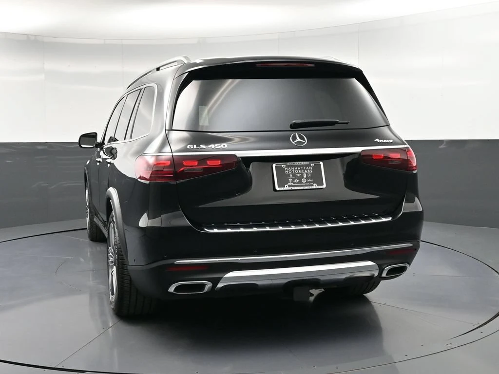 2025 Mercedes-Benz GLS 450 4MATIC, rear three-quarter view, Black