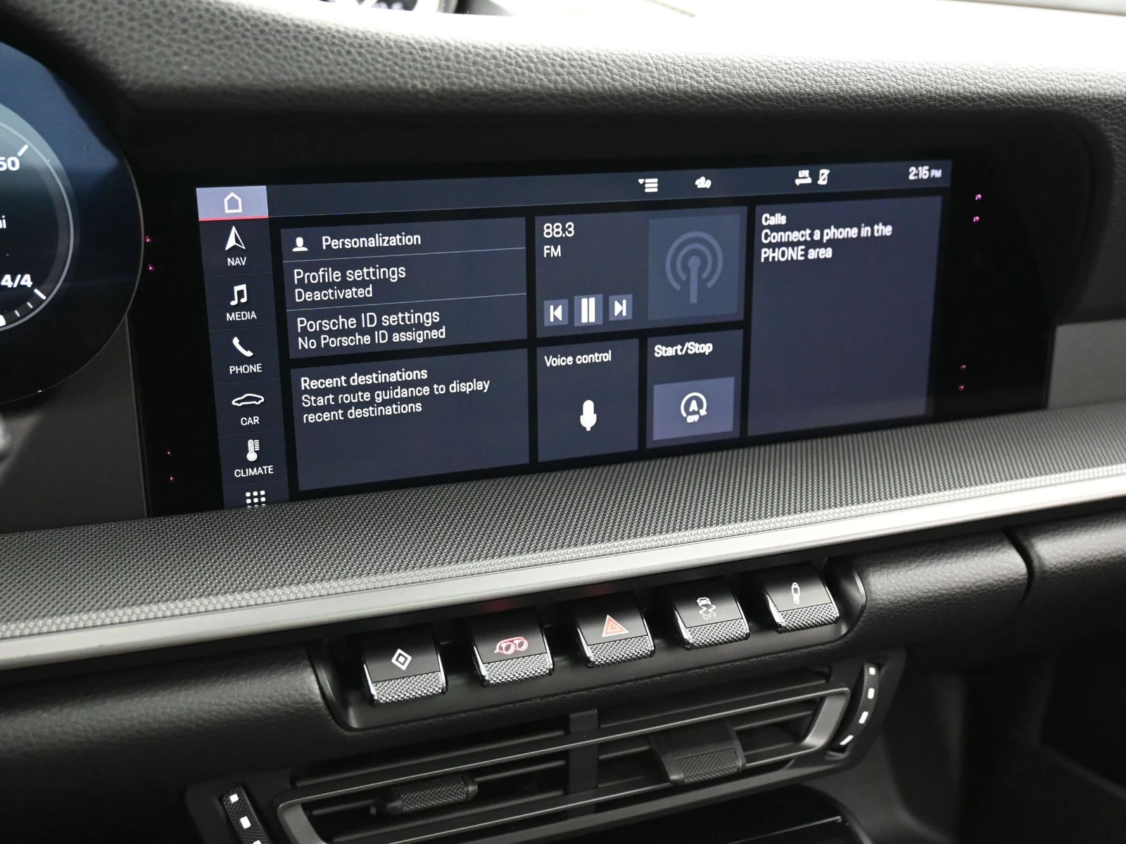 2021 Porsche 911 Carrera S interior, Black