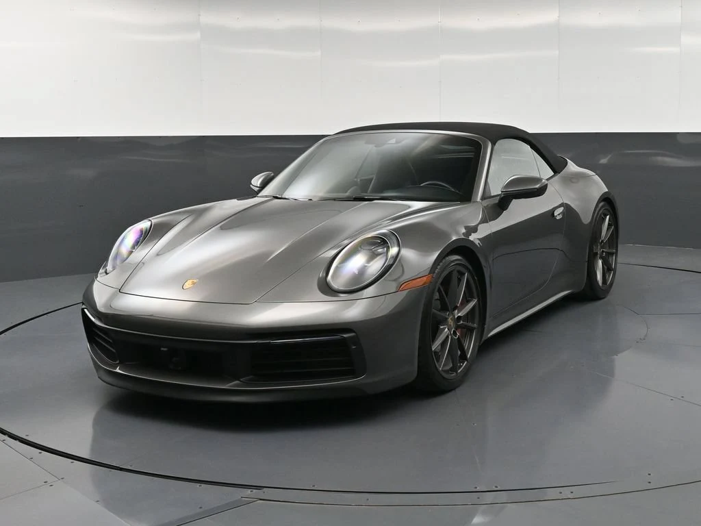 2023 Porsche 911 Carrera 4S Cabriolet for sale, front three-quarter view, Grey