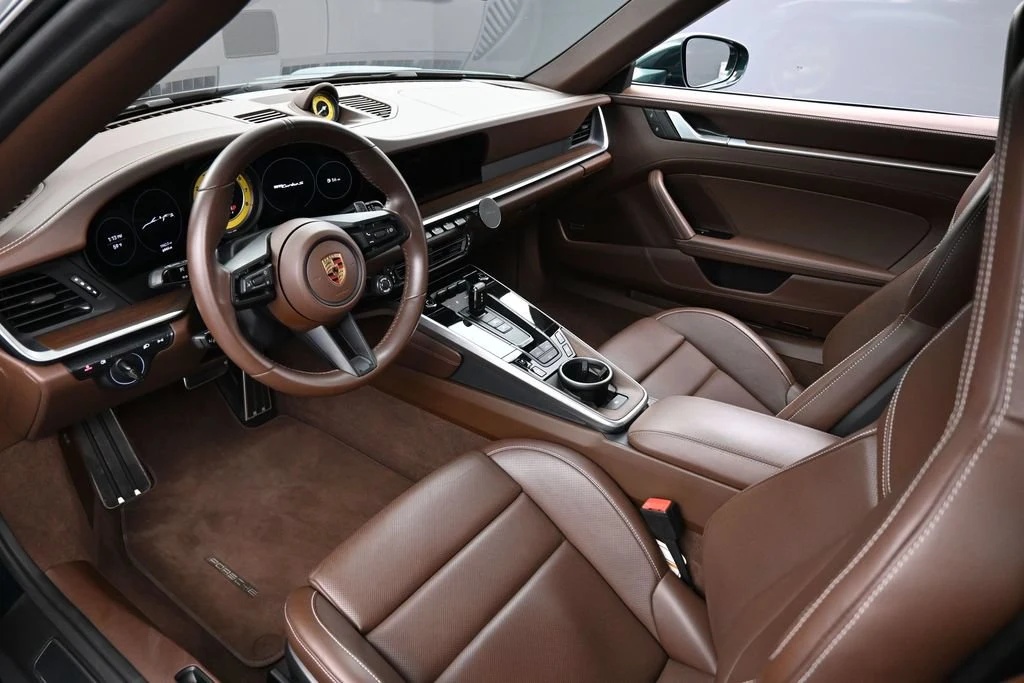 2024 Porsche 911 Turbo S Cabriolet interior, Truffle Brown