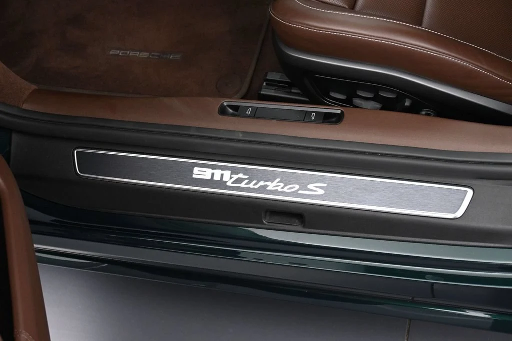 2024 Porsche 911 Turbo S Cabriolet interior, door sill, Truffle Brown