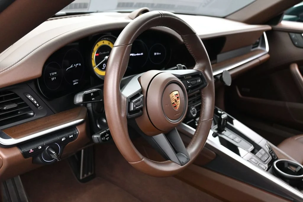 2024 Porsche 911 Turbo S Cabriolet interior, Truffle Brown