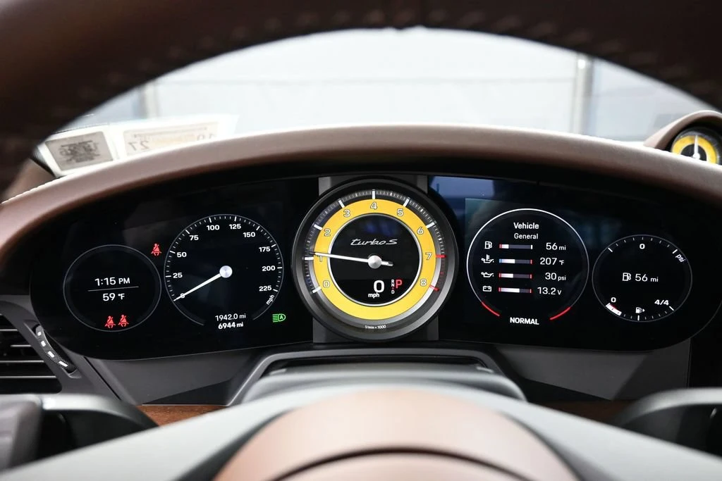 2024 Porsche 911 Turbo S Cabriolet interior, Truffle Brown