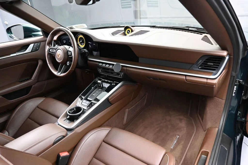 2024 Porsche 911 Turbo S Cabriolet interior, Truffle Brown