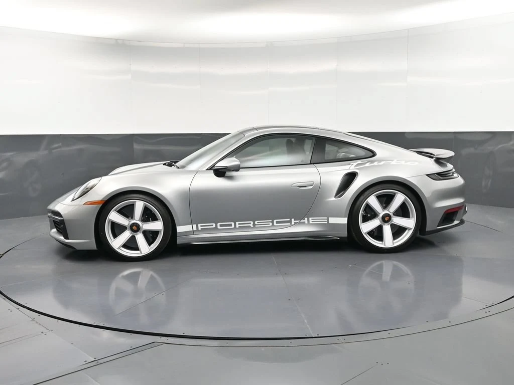 2025 Porsche 911 Turbo 50 Years, side profile, Silver