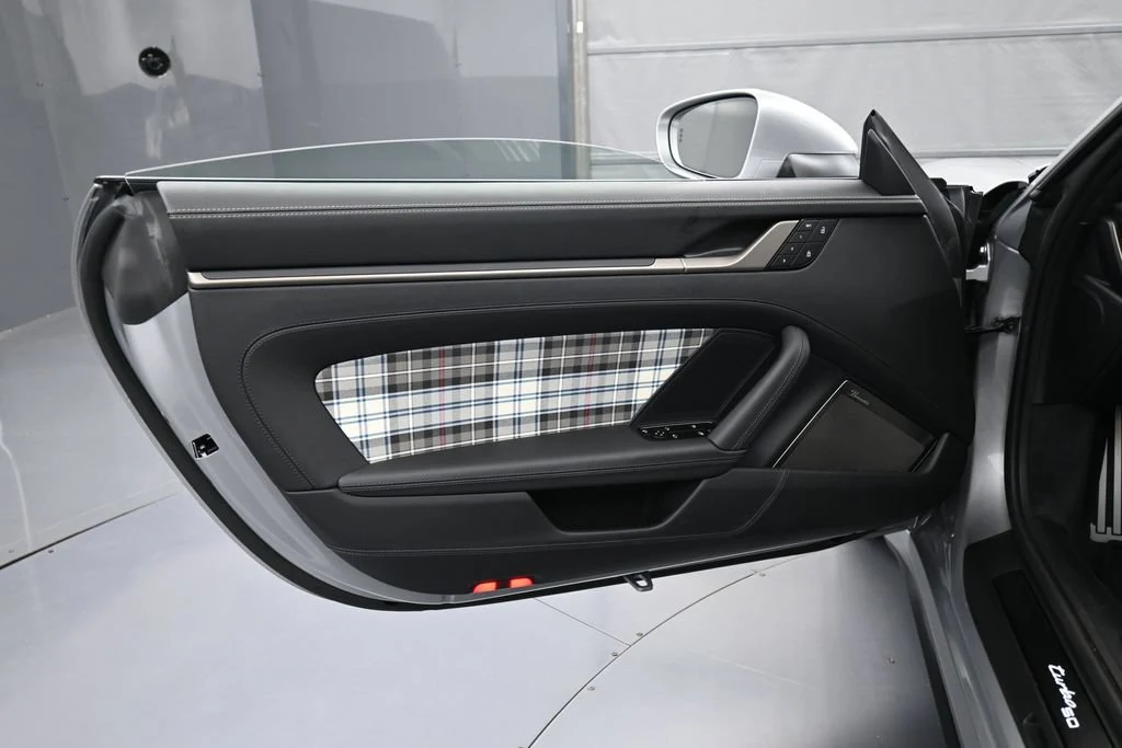 2025 Porsche 911 Turbo 50 Years interior, door panel, Black with Tartan Fabric