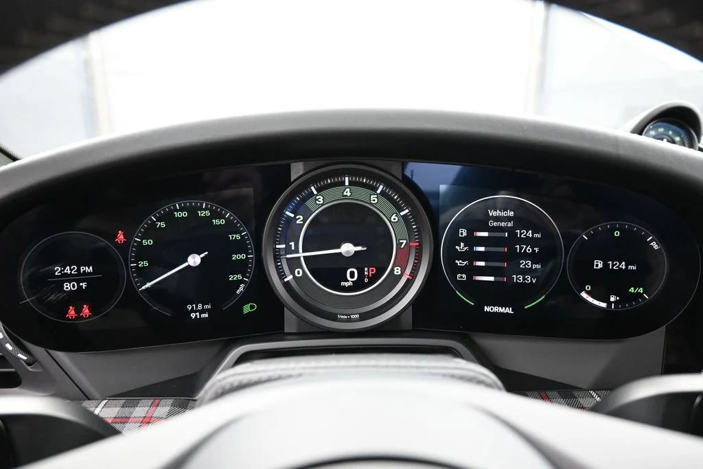 2025 Porsche 911 Turbo 50 Years interior, Black with Tartan Fabric