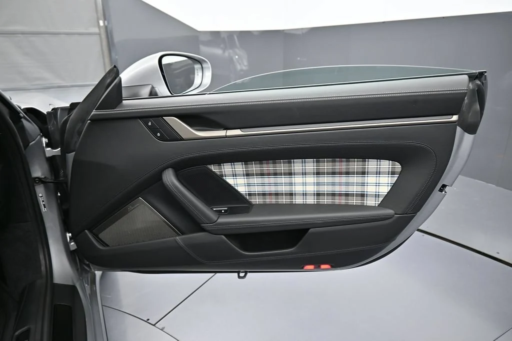 2025 Porsche 911 Turbo 50 Years interior, door panel, Black with Tartan Fabric