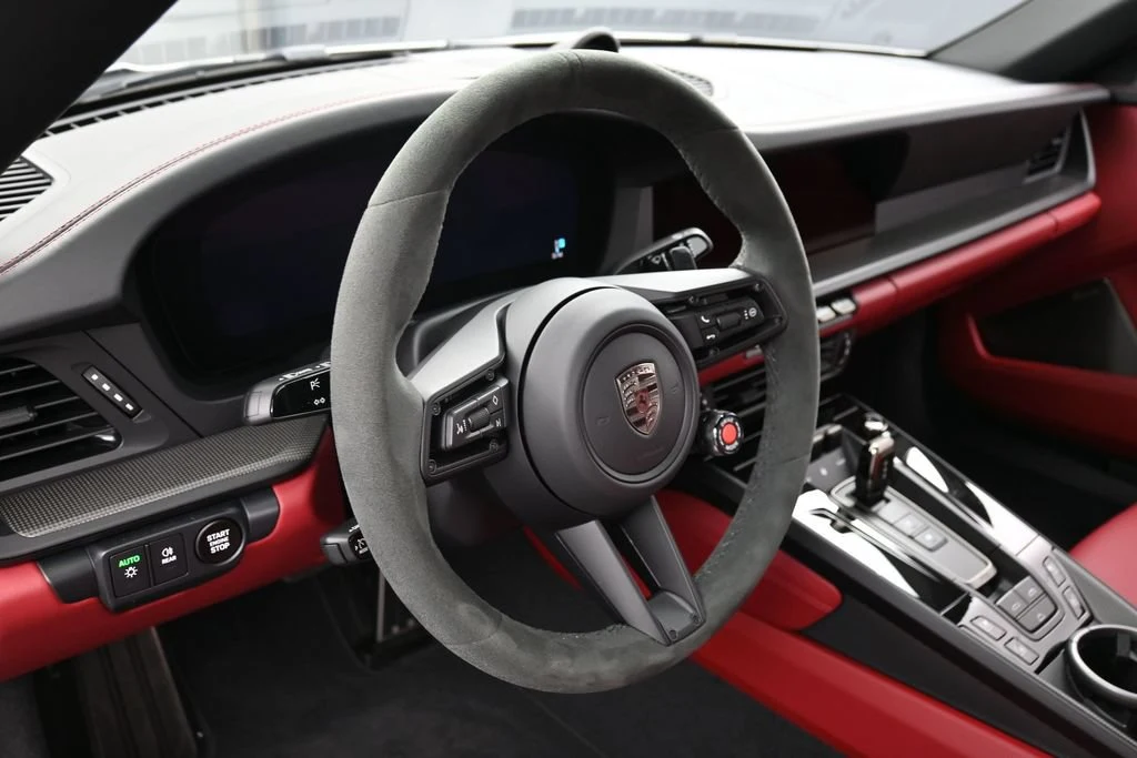 2026 Porsche 911 Turbo S Cabriolet interior, Black/Bordeaux Red