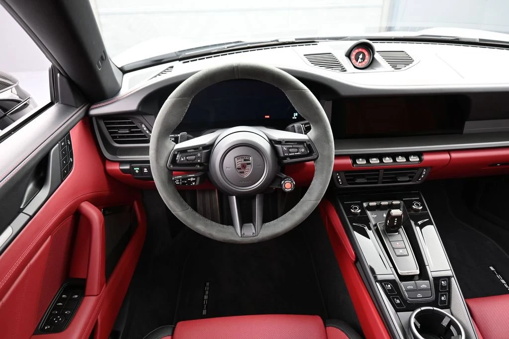2026 Porsche 911 Turbo S Cabriolet interior, dashboard, Black/Bordeaux Red