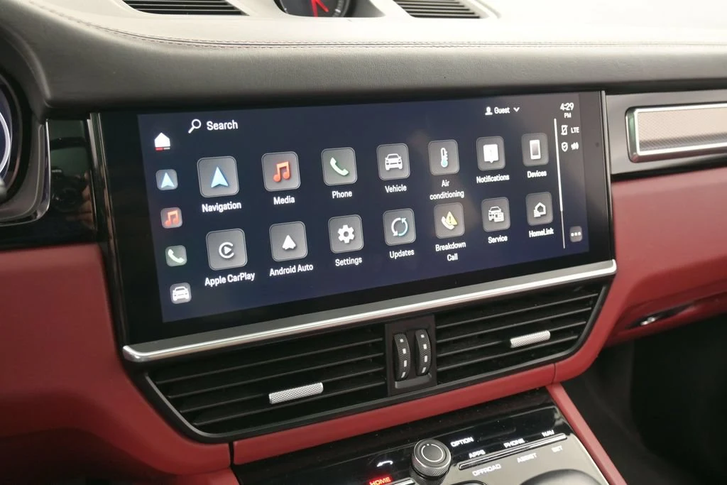 2023 Porsche Cayenne Platinum Edition interior, dashboard, Black/Bordeaux Red