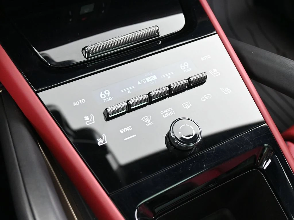 2025 Porsche Cayenne S interior, center console, Black/Bordeaux Red