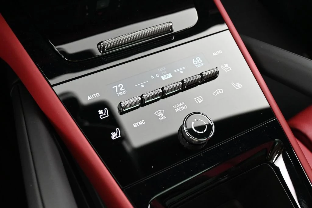 2026 Porsche Cayenne interior, center console, Black/Bordeaux Red