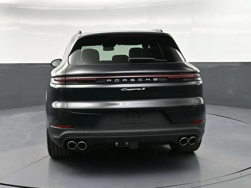 2026 Porsche Cayenne S E-Hybrid, rear three-quarter view, Black