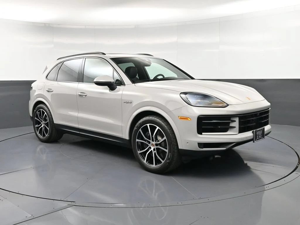 2026 Porsche Cayenne E-Hybrid for sale, front three-quarter view, Grey