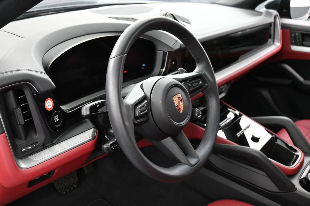 2026 Porsche Cayenne E-Hybrid Coupe interior, Black/Bordeaux Red