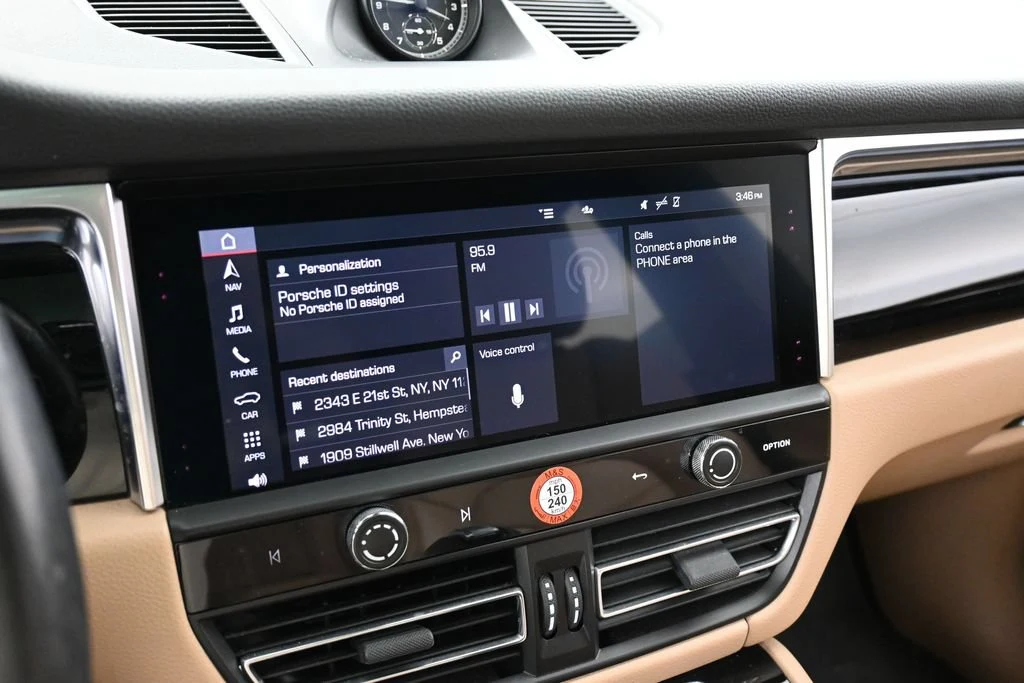 2023 Porsche Macan T interior, dashboard, Black/Mojave Beige