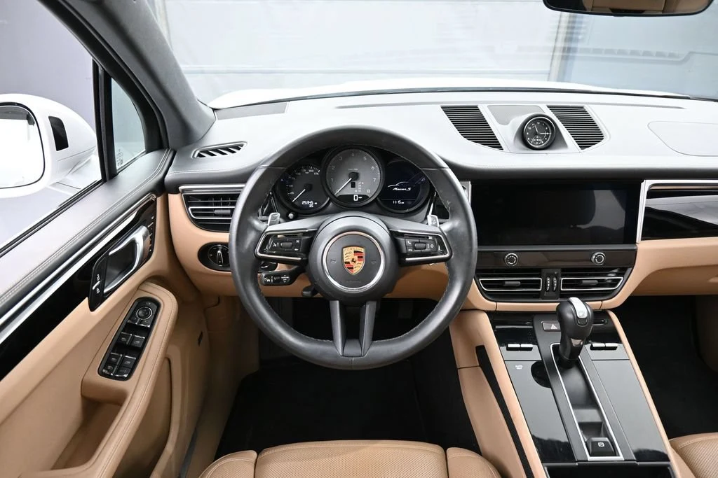2024 Porsche Macan S interior, dashboard, Black/Mojave Beige