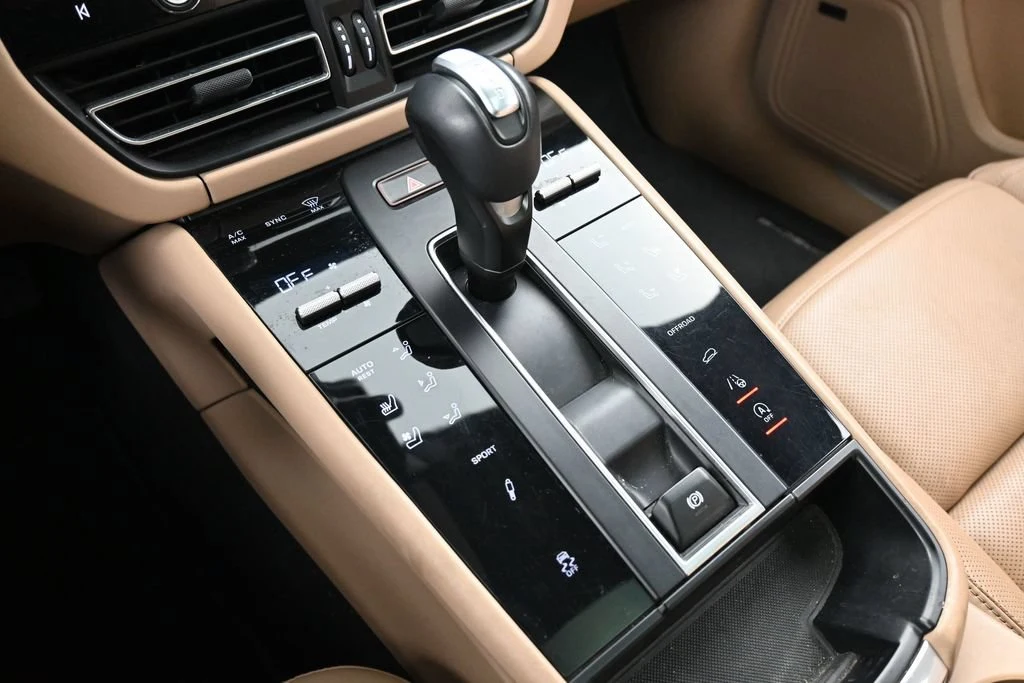 2024 Porsche Macan S interior, center console, Black/Mojave Beige
