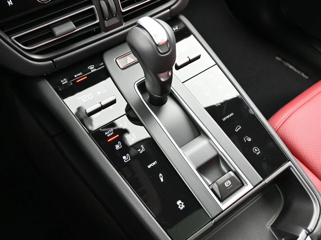 2026 Porsche Macan S interior, center console, Black/Bordeaux Red