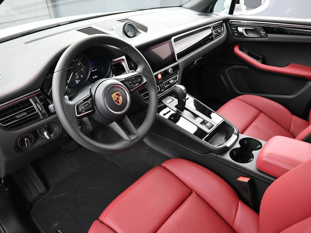 2026 Porsche Macan interior, dashboard, Black/Bordeaux Red