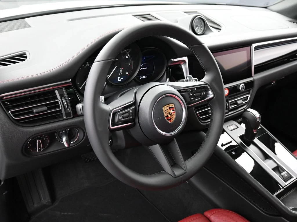 2026 Porsche Macan interior, dashboard, Black/Bordeaux Red