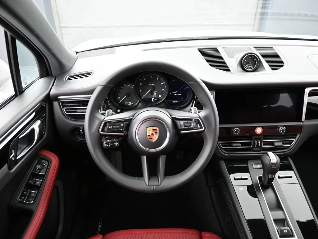 2026 Porsche Macan interior, dashboard, Black/Bordeaux Red