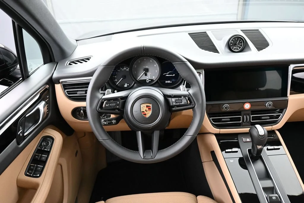 2026 Porsche Macan S interior, dashboard, Black/Mojave Beige