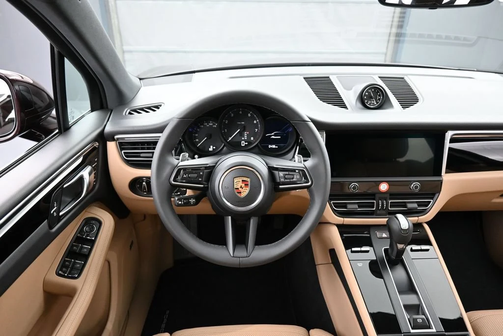 2026 Porsche Macan interior, dashboard, Black/Mojave Beige