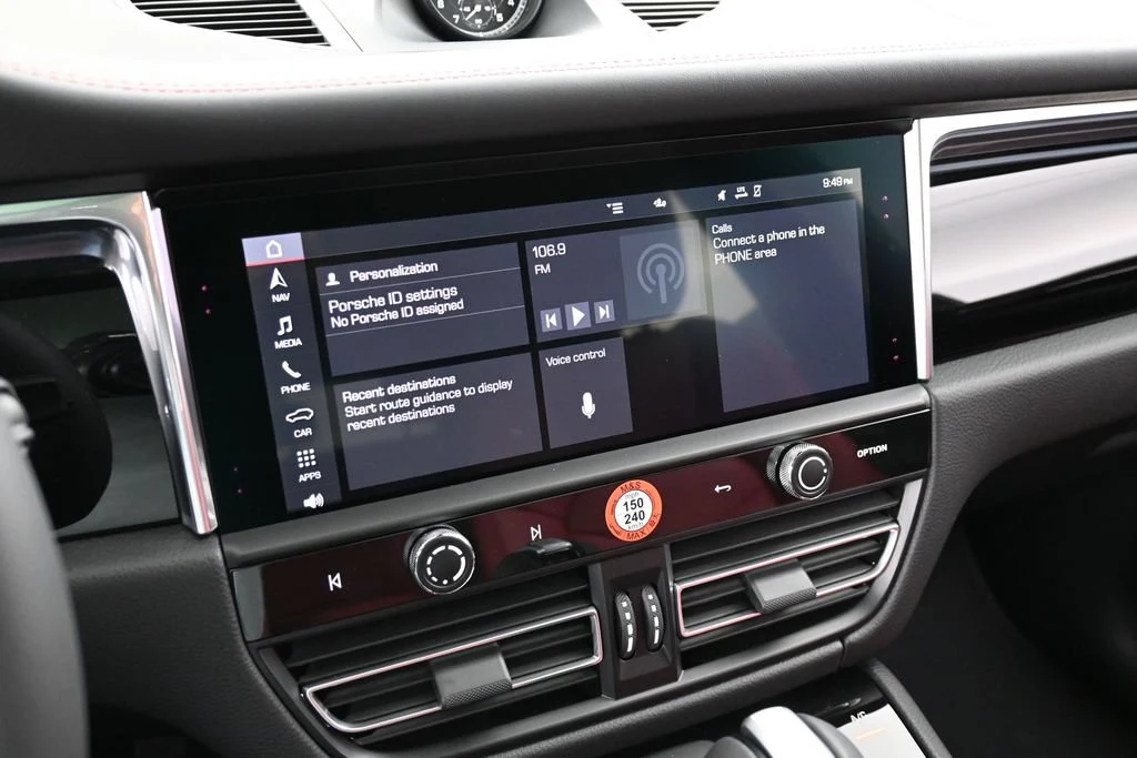2026 Porsche Macan interior, dashboard, Black/Bordeaux Red