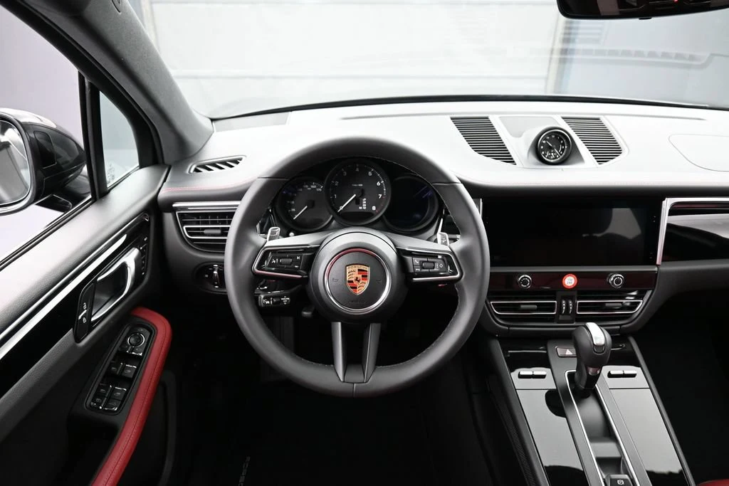 2026 Porsche Macan interior, dashboard, Black/Bordeaux Red