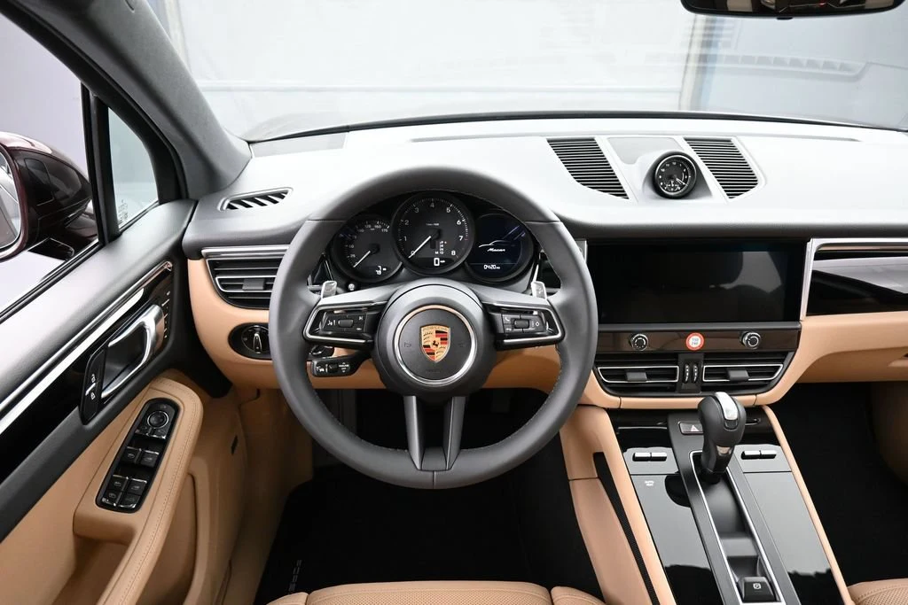 2026 Porsche Macan interior, dashboard, Black/Mojave Beige