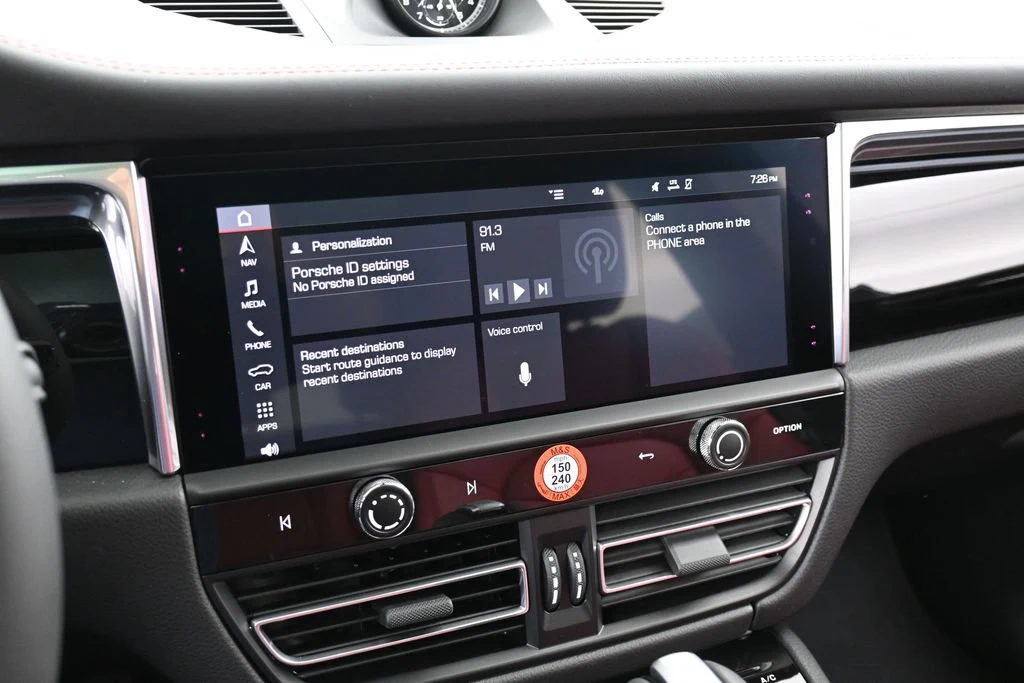 2026 Porsche Macan interior, dashboard, Black/Bordeaux Red