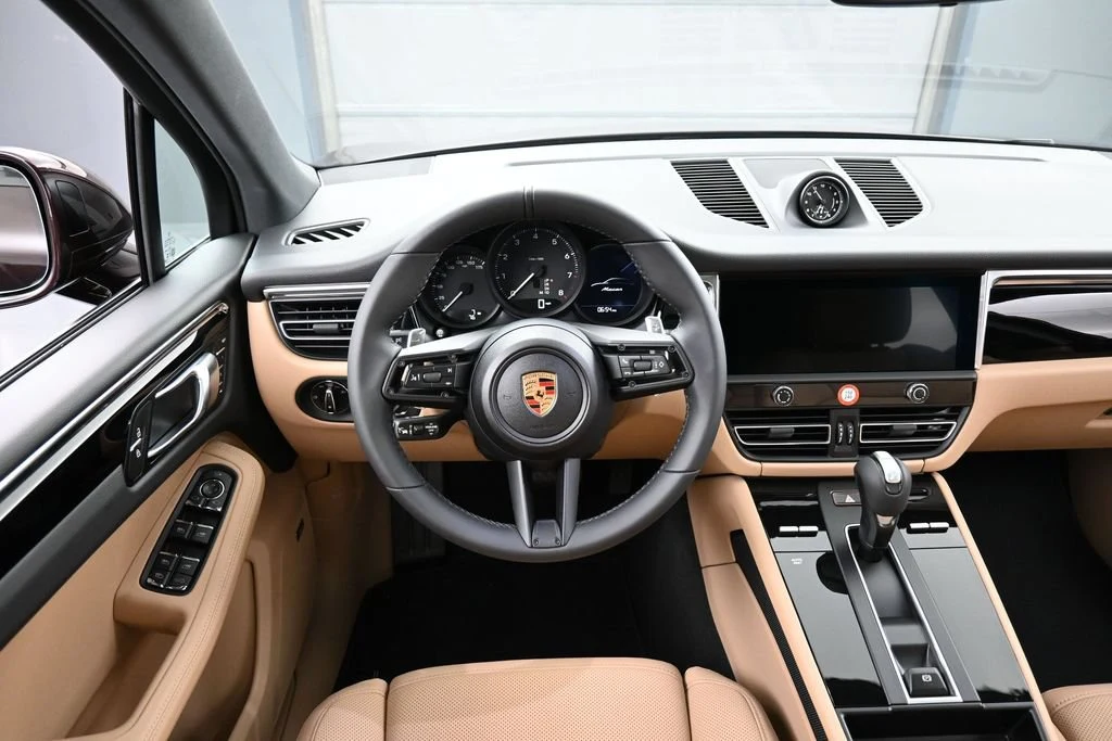 2026 Porsche Macan interior, dashboard, Black/Mojave Beige