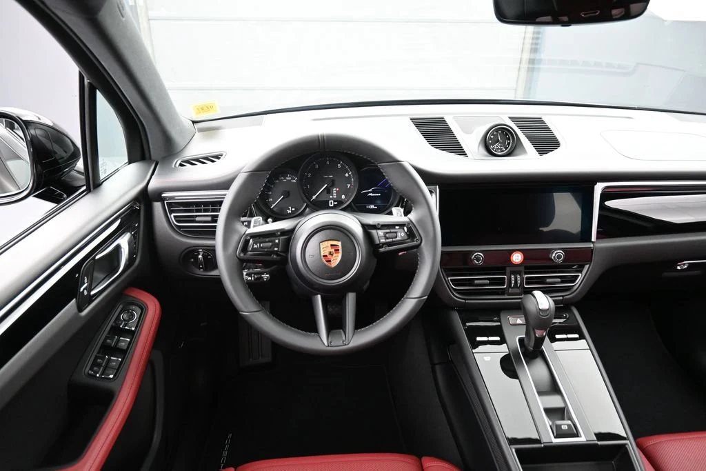 2026 Porsche Macan interior, dashboard, Black/Bordeaux Red