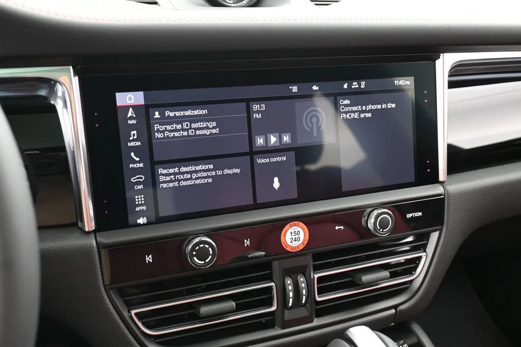 2026 Porsche Macan interior, dashboard, Black/Bordeaux Red