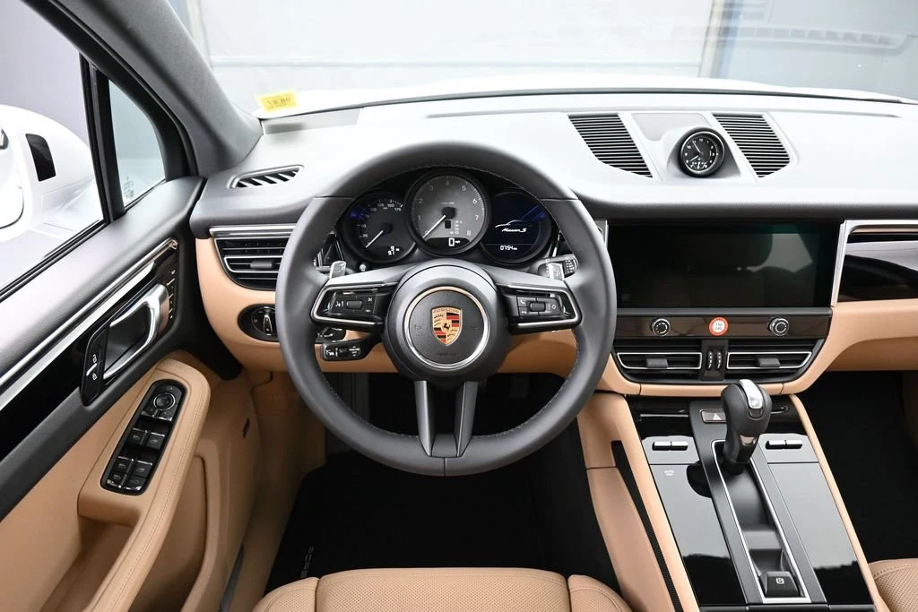 2026 Porsche Macan S interior, dashboard, Black/Mojave Beige