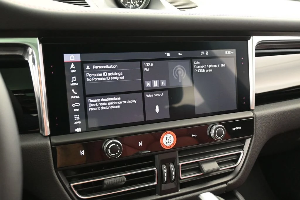 2026 Porsche Macan interior, dashboard, Black/Bordeaux Red